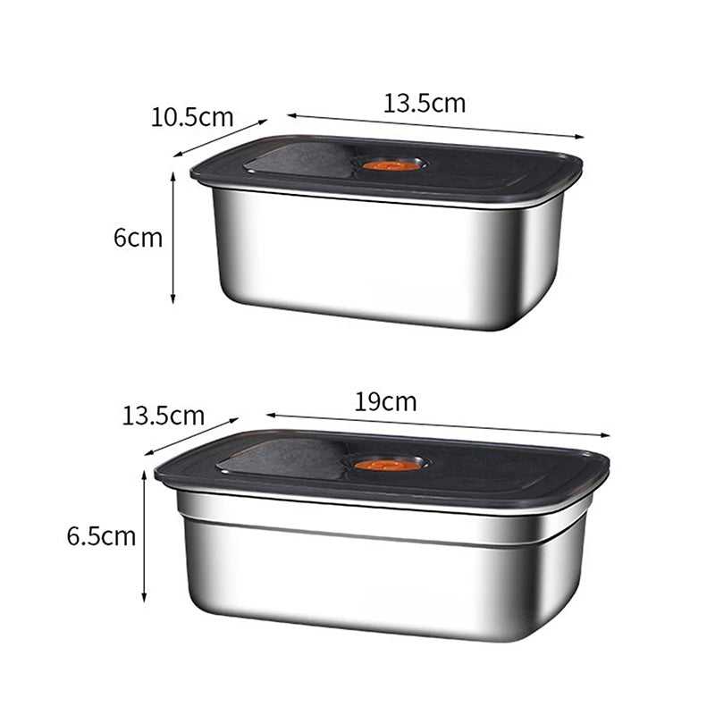 304 Stainless Steel Leak-proof Lunch Box with Lid Bento Box for Outdoor Camping Refrigerator & Freezer Storage Sealed Container