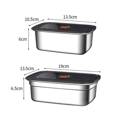 304 Stainless Steel Leak-proof Lunch Box with Lid Bento Box for Outdoor Camping Refrigerator & Freezer Storage Sealed Container