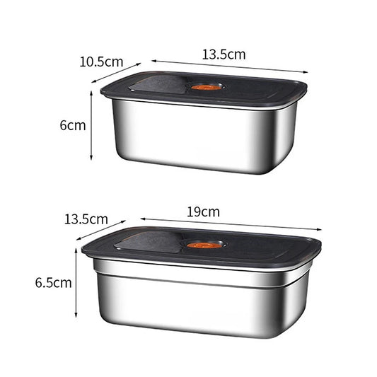 304 Stainless Steel Leak-proof Lunch Box with Lid Bento Box for Outdoor Camping Refrigerator & Freezer Storage Sealed Container