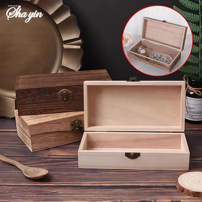 1PC Wooden Gift Box - Rectangular Wooden Box - Colored Storage Box - Wooden Gift Packaging Box