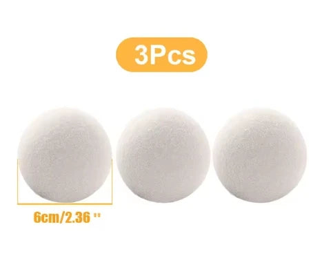 6Pcs Reusable Wool Dryer Balls Clothes Softener Laundry Fleece Dryer Ball Kit Home Clothes Dryer Washing Machine 3/4/5/6/7cm