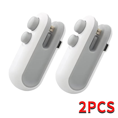 Mini Portable Sealing Machine, 2-in-1 Snack Household Rechargeable Sealing Machine, Vacuum Preservation Sealing Machine