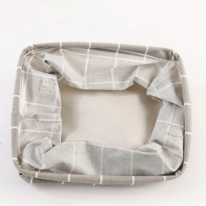 1PC Cotton and Hemp Storage Basket with Handheld Printed Tabletop, Miscellaneous Sorting Cabinet, Small Clothing, Fabric Storage