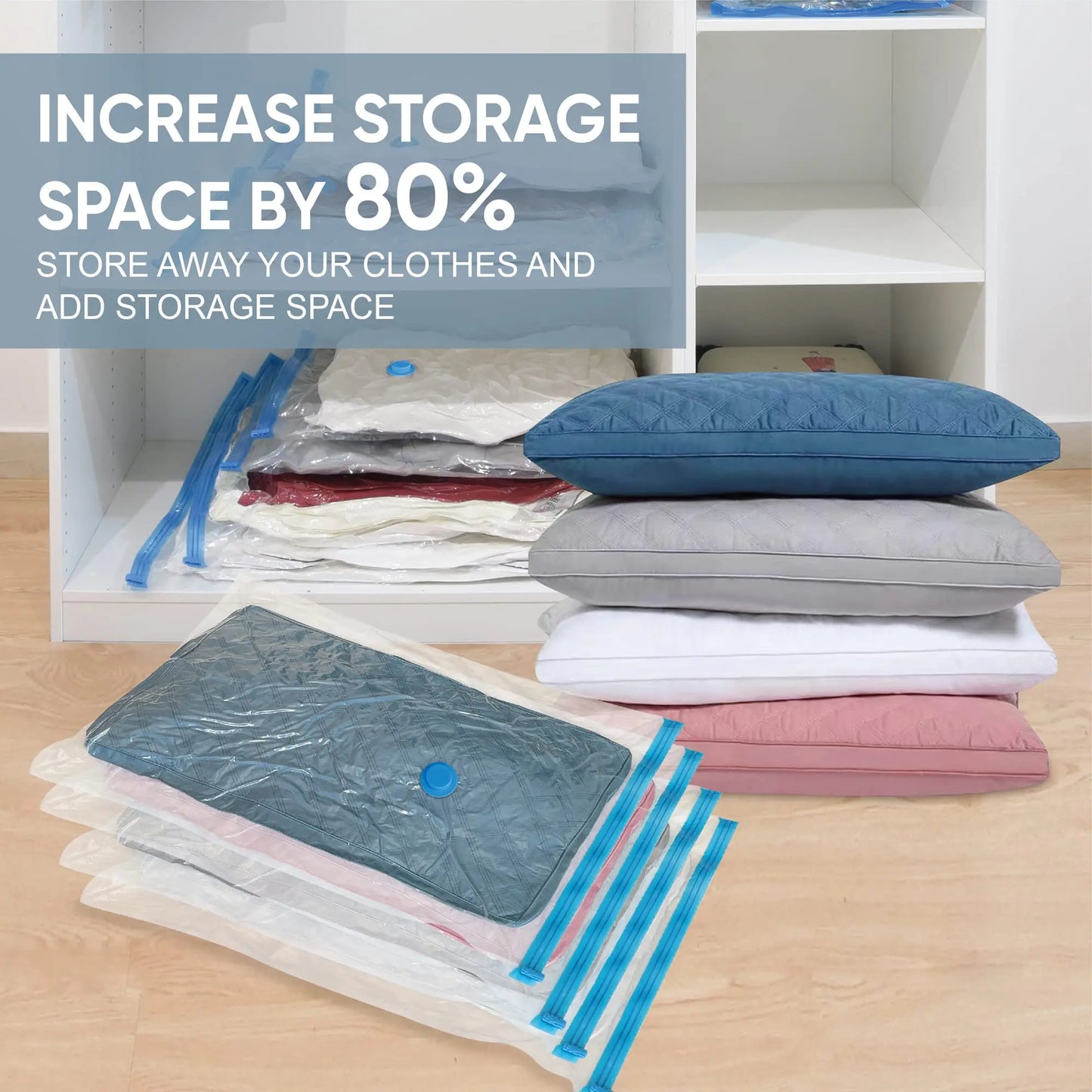 Vacuum Storage Bags Vacuum Seal Bag Space Saving Bags for Comforters Clothes Pillow Bedding Blanket Storage