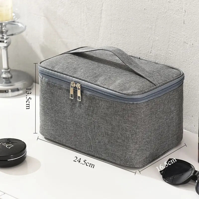 Square Business Travel Toiletry Bag Double-layer Large Capacity Makeup Bag Oxford Cloth Storage Bag Portable Handbag