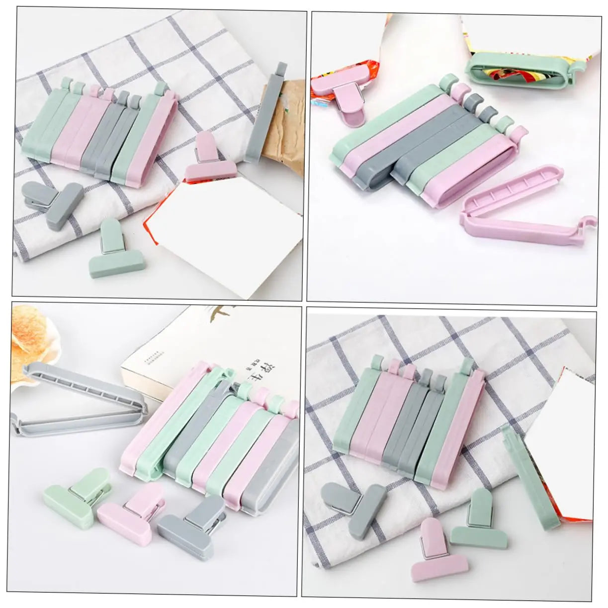 1 set of 12 snack sealing clips, household tools, debris bag clips, kitchen bag sealing machine, practical clip sealing tools