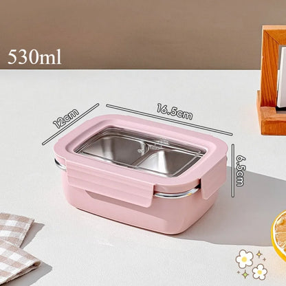 Stainless Steel Lunch Box with Lid Food Warmer with Compartments Leak Proof Reusable Stackable Salad Fruit Food Container