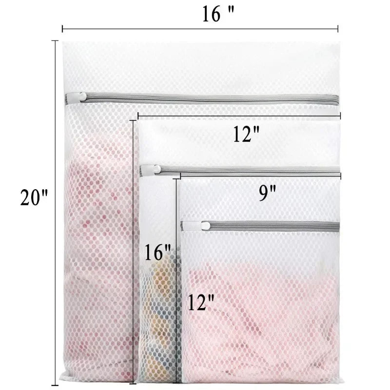 5Pcs Mesh Laundry Bags Durable Honeycomb Mesh Laundry Organizer Bags Reusable Washing Machines Bag