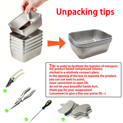 6pcs Stainless Steel Food Containers with Airtight Flip-Top Lids Microwave-Safe, Leak-Proof, Ideal for Salads, Fruits Meal Prep