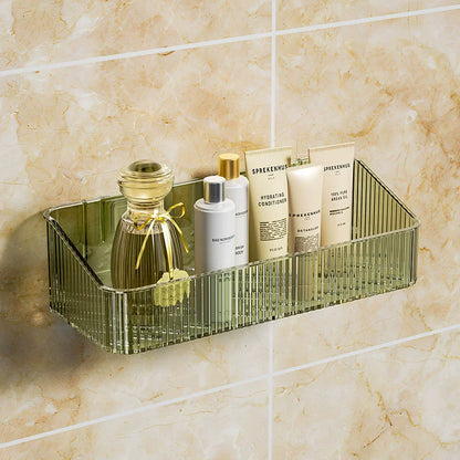 Corner Wall Mounted Cosmetics Storage Rack Plastic No Hole Required Organizer for Bathroom Accessories