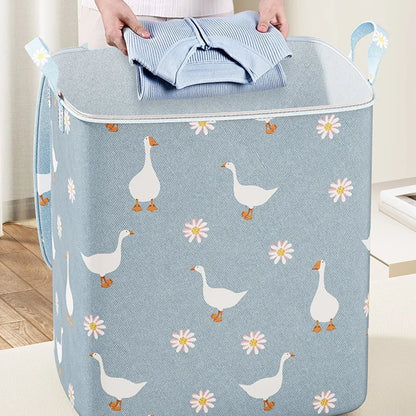 100/140/180L large-capacity quilt storage box wardrobe clothes quilt storage bag household non-woven clothing mobile luggage