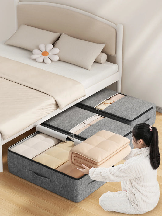 Extra-large capacity underbed clothing storage bag Quilt blanket storage bag Foldable pants coat storage bag Wardrobe organizer