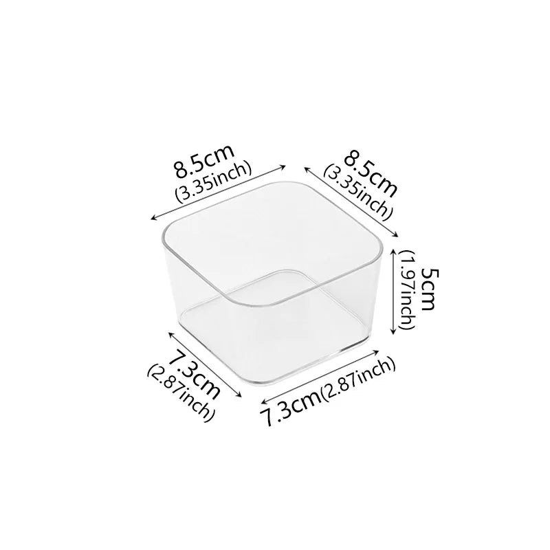 Clear Drawer Organizer Boxes Transparent Plastic Storage Bins Bedroom Dresser Office Storage Box for Makeup Jewelries Gadgets
