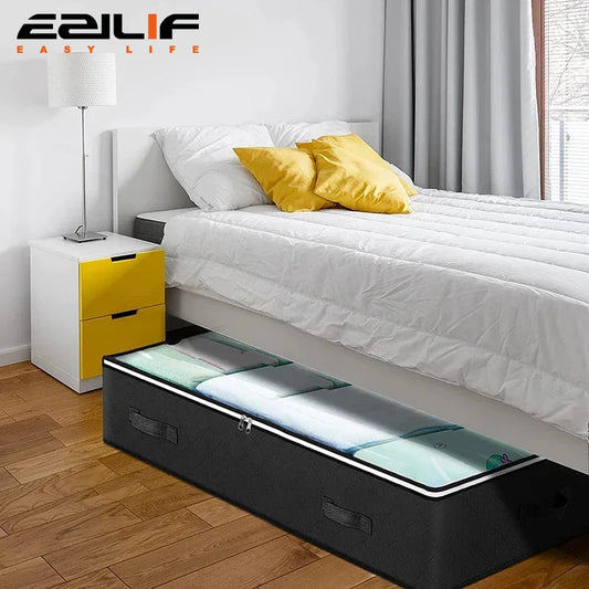 Non-woven Underbed Quilt Storage Bag Organizer Wardrobe Clothes Dust Moisture-proof Finishing Bag Foldable Storage Box