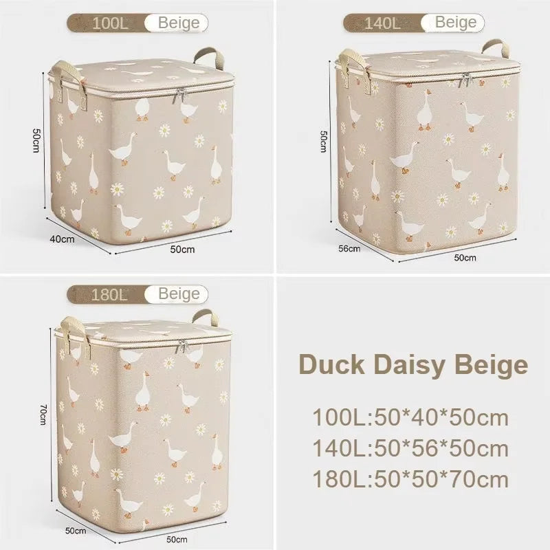 Cotton Quilt Storage Bag Large Capacity Quilt Storage Box Non Woven Clothes Special Storage Moving Luggage Bag Portable