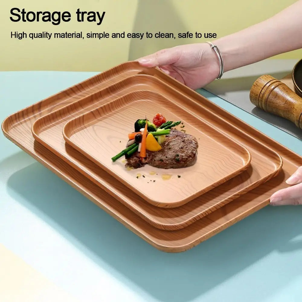 Nordic PP Pallet Plastic Tray Food Bread Pan Rectangular Storage Household Kitchen Supplies Hotel Service Tray Dessert