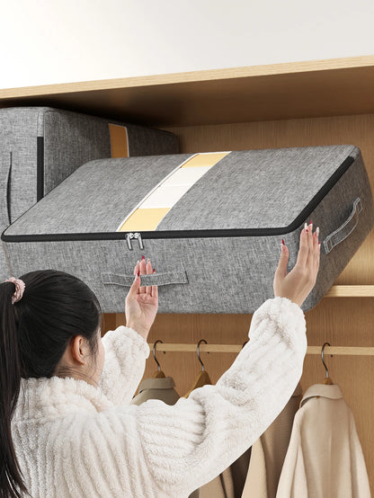 Extra - large Capacity Underbed Clothing Storage Bag: Foldable, for Quilts, Blankets, Pants & Coats, Ideal Wardrobe Organizer