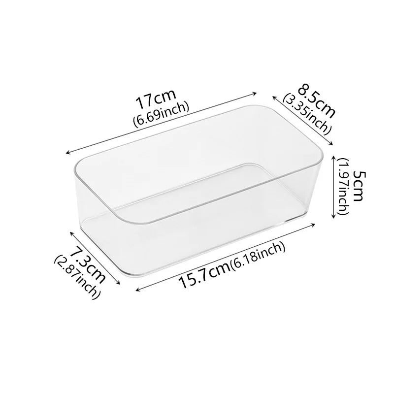 Clear Drawer Organizer Boxes Transparent Plastic Storage Bins Bedroom Dresser Office Storage Box for Makeup Jewelries Gadgets