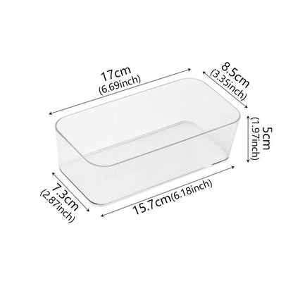 Clear Drawer Organizer Boxes Transparent Plastic Storage Bins Bedroom Dresser Office Storage Box for Makeup Jewelries Gadgets