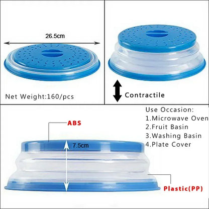 Kitchen Tools Microwave Splatter Cover Heating Folding Cover Fresh-keeping Cover Oil-proof Splash-proof Cover Cooking Lid