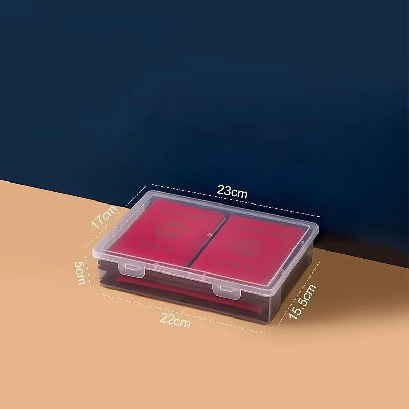 1Pc Transparent Storage Container Plastic Dustproof Box Stationery Jewelry Portable Large Capacity A4 A5 File Organizer Supplies