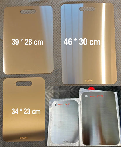 5 Size 304 Stainless Steel Thickened Cutting Board Antibacterial Mildew-proof Kneading Dough Board Kitchen Fruit vegetable