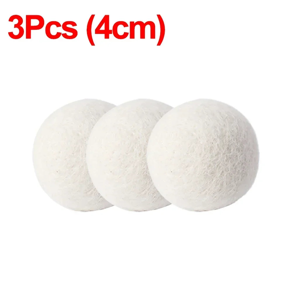 6Pcs Reusable Wool Dryer Balls Clothes Softener Laundry Fleece Dryer Ball Kit Home Clothes Dryer Washing Machine 3/4/5/6/7cm