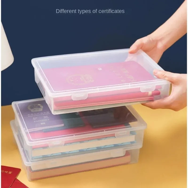 Document Organizer Household Certificate File A4 Box Important Information Household Registration Book Dust Proof Storage