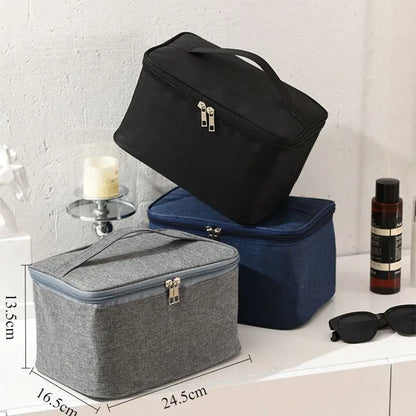 Square Business Travel Toiletry Bag Double-layer Large Capacity Makeup Bag Oxford Cloth Storage Bag Portable Handbag