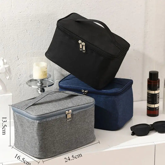 Square Business Travel Toiletry Bag Double-layer Large Capacity Makeup Bag Oxford Cloth Storage Bag Portable Handbag