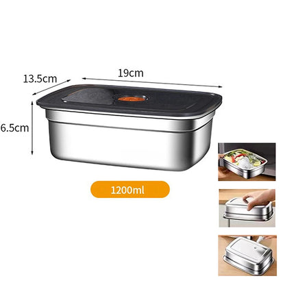 304 Stainless Steel Leak-proof Lunch Box with Lid Bento Box for Outdoor Camping Refrigerator & Freezer Storage Sealed Container
