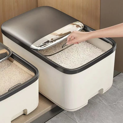 10KG Rice Storage Box Home with Lid Insect Proof Moisture Proof Rice Box Grain Sealed Jar Kitchen Container Storing Dry Grain