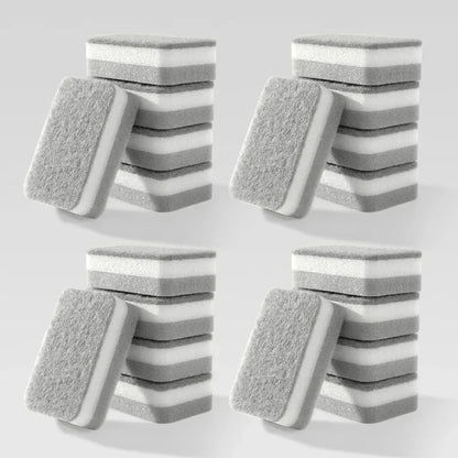 20pcs Double-sided Cleaning Sponges Pan Pot Cleaning and Maintenance Washing Sponges Household Scouring Pad Kit Tools Brush
