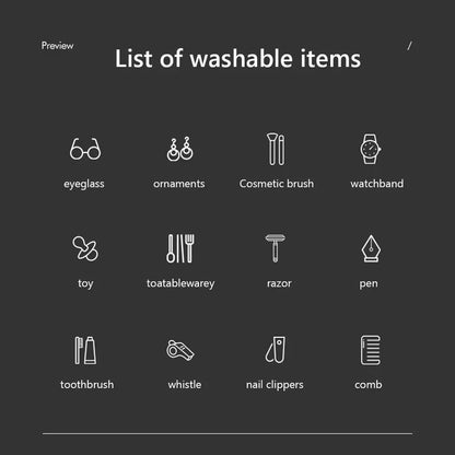 Plastic Vibration Wash Cleaner Multipurpose Ultrasonic Jewelry Cleaner Portable Electric Simple Operation for Everyday Objects