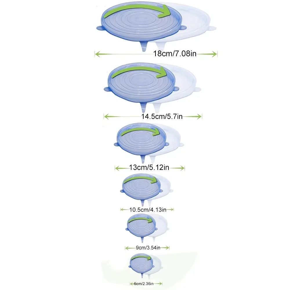 Silicone Six-Piece Set Fresh-Keeping Cover Stretch 6-Piece Set Bowl Cover Refrigerator Microwave Sealed Fresh-Keeping Film
