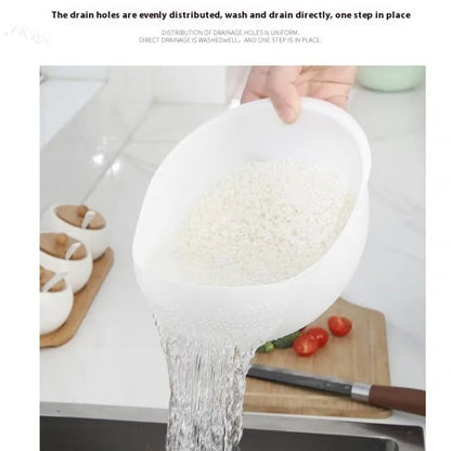 1PC-Plastic Colander Rice Bowl Drain Basket Fruit Bowl Washing Drain Basket with Handle Washing Basket Home Kitchen Organizer