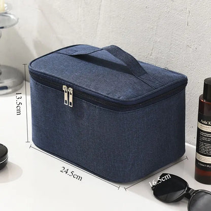 Square Business Travel Toiletry Bag Double-layer Large Capacity Makeup Bag Oxford Cloth Storage Bag Portable Handbag
