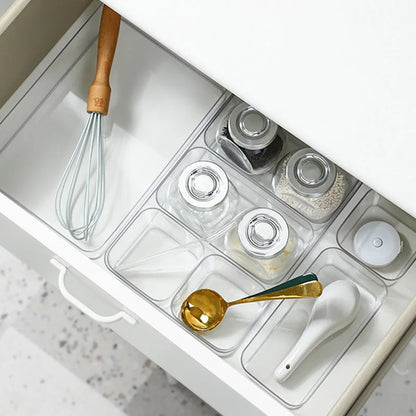 Clear Drawer Organizer Boxes Transparent Plastic Storage Bins Bedroom Dresser Office Storage Box for Makeup Jewelries Gadgets