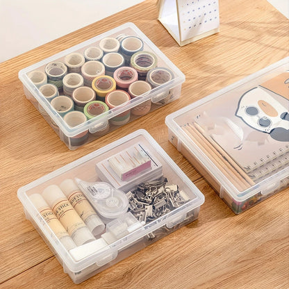 1Pc Transparent Storage Container Plastic Dustproof Box Stationery Jewelry Portable Large Capacity A4 A5 File Organizer Supplies