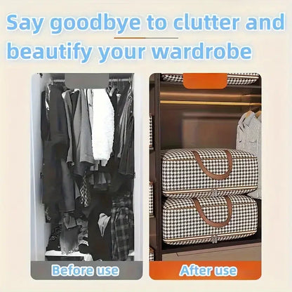 2025 New Storage Bag Quilt Storage Bag Large Capacity Portable Household Clothes Organizer With Handles Dustproof Foldable