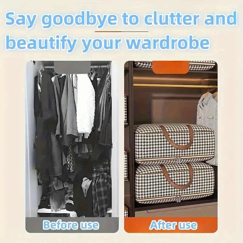 2025 New Storage Bag Quilt Storage Bag Large Capacity Portable Household Clothes Organizer With Handles Dustproof Foldable