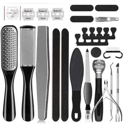 Pedicure Kit 8/10/23 in 1 Stainless Steel Professional Pedicure Tools Set Foot Rasp Peel Callus Dead Skin Remover