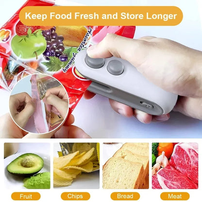 Mini Portable Sealing Machine, 2-in-1 Snack Household Rechargeable Sealing Machine, Vacuum Preservation Sealing Machine