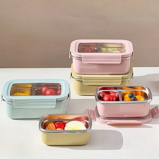 Stainless Steel Lunch Box with Lid Food Warmer with Compartments Leak Proof Reusable Stackable Salad Fruit Food Container