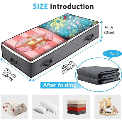 Under bed Storage Bag For Portable Foldable Quilt Bags Wardrobe Clothes Organizer Storage Box Dustproof Organizer Large Capacity