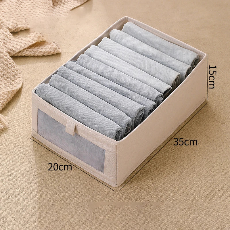 1PC Fabric Window Cotton Linen Storage Box Wardrobe Storage And Arrangement Large Clothing Storage Box Toys Can Be Folded