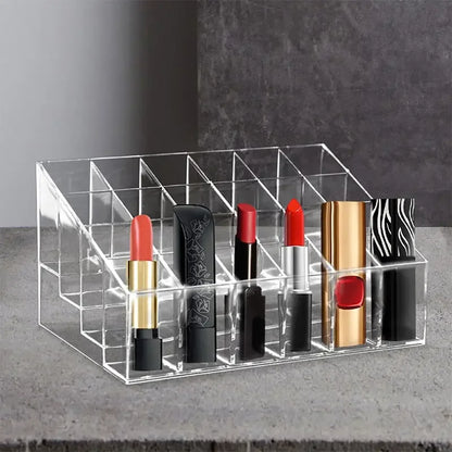24 Grid Lipstick Holder Acrylic Cosmetics Storage Box Can Store And Sort Lipstick Nail Polish And Jewelry Display Rack