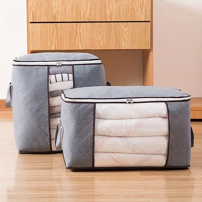Extra Large Handle Storage Bag - Portable Clothing and Quilt Organizing Bag with Window, Durable Polyester Material, Suitable fo