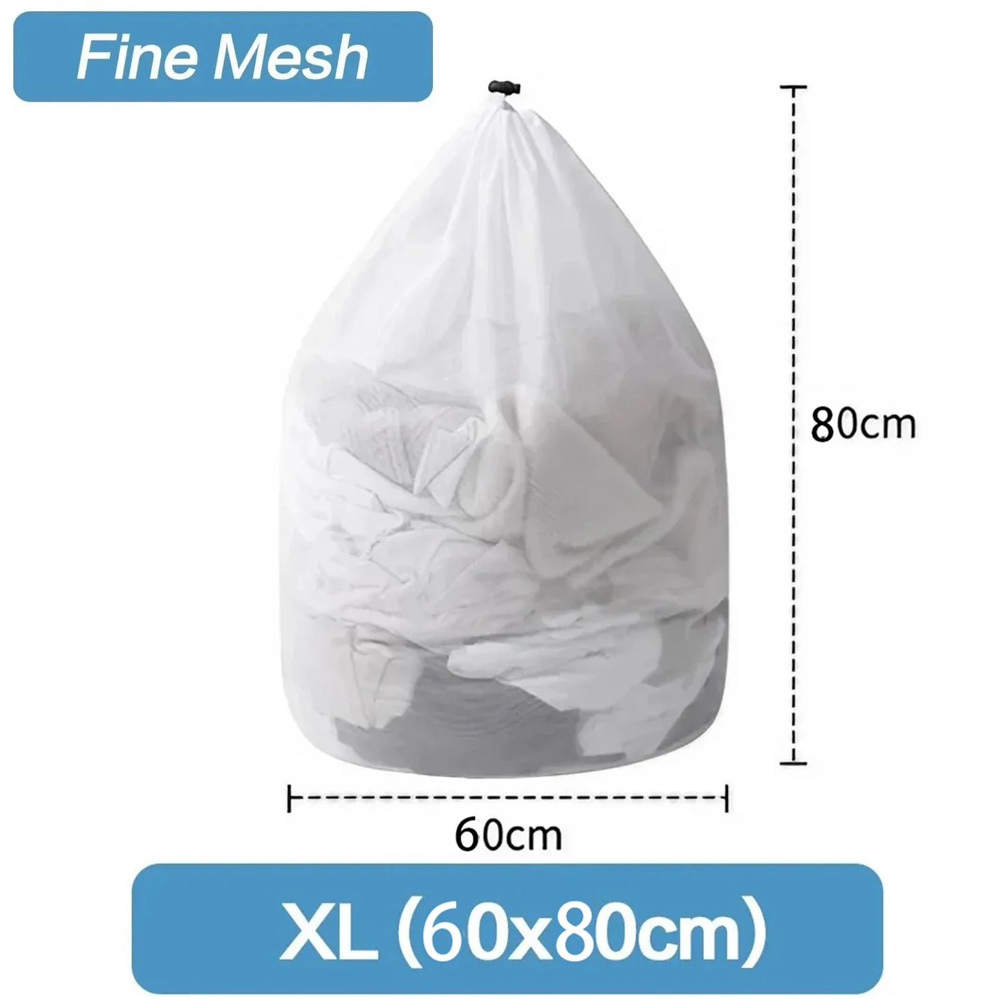 1PC Drawstring Laundry Bag Large Capacity 4 Size Fine Mesh Coarse Mesh Wash Bag For Clothes Jeans Blankets Durable Washing Net