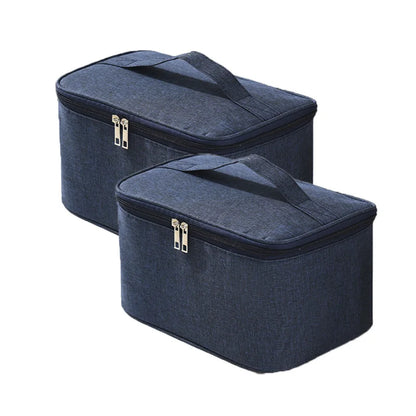 Square Business Travel Toiletry Bag Double-layer Large Capacity Makeup Bag Oxford Cloth Storage Bag Portable Handbag
